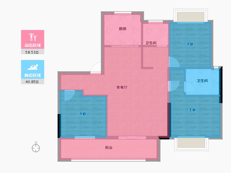 福建省-三明市-上城银座-89.57-户型库-动静分区