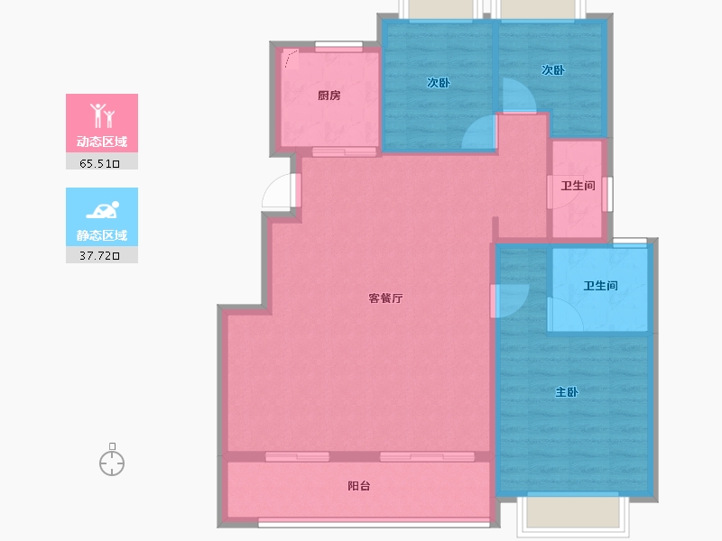 江苏省-南京市-华宇·林湖雅舍-93.59-户型库-动静分区