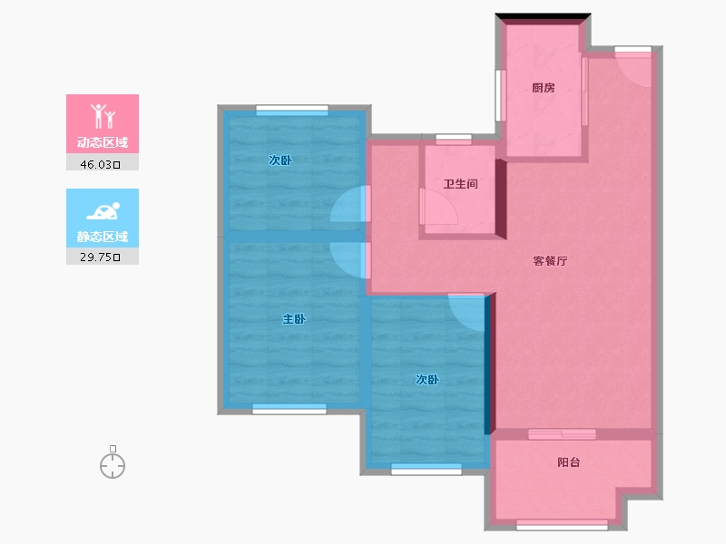 福建省-三明市-美岭·新澜湾-66.77-户型库-动静分区