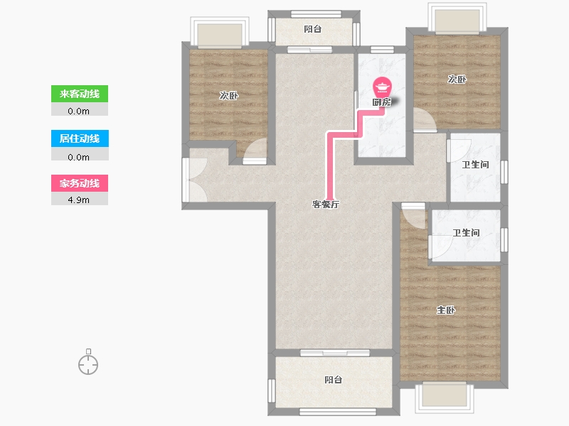 河南省-南阳市-佰庄·吴府佳苑-99.80-户型库-动静线