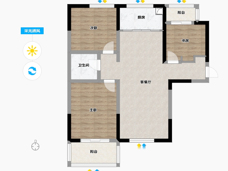 陕西省-宝鸡市-太白阅山-79.21-户型库-采光通风