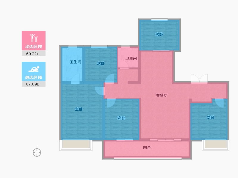 山东省-淄博市-银丰玺悦-114.40-户型库-动静分区