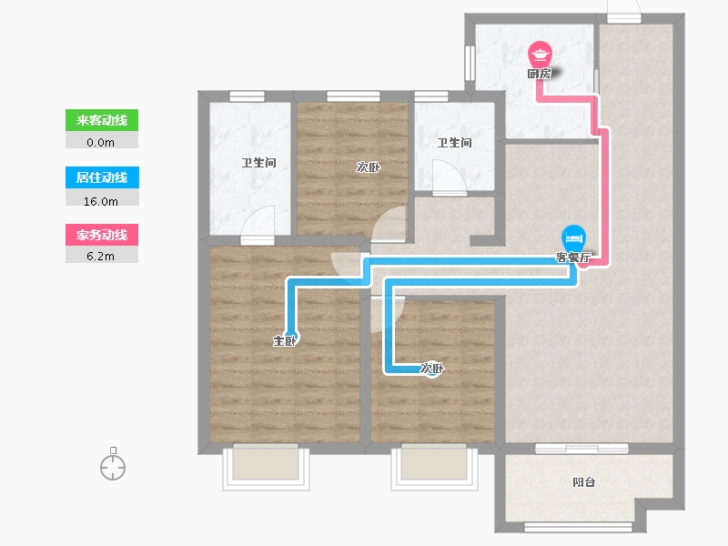 山东省-淄博市-银丰玺悦-93.59-户型库-动静线