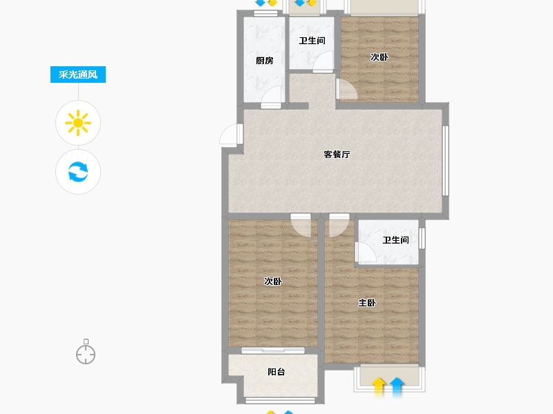 江苏省-宿迁市-富园玖誉府-94.40-户型库-采光通风