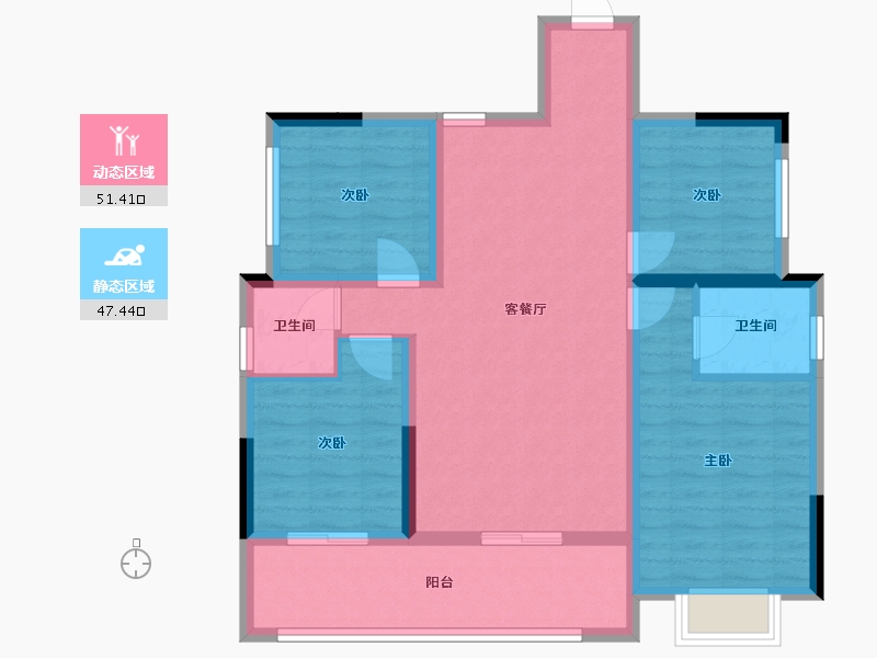 四川省-自贡市-公园锦华-87.81-户型库-动静分区