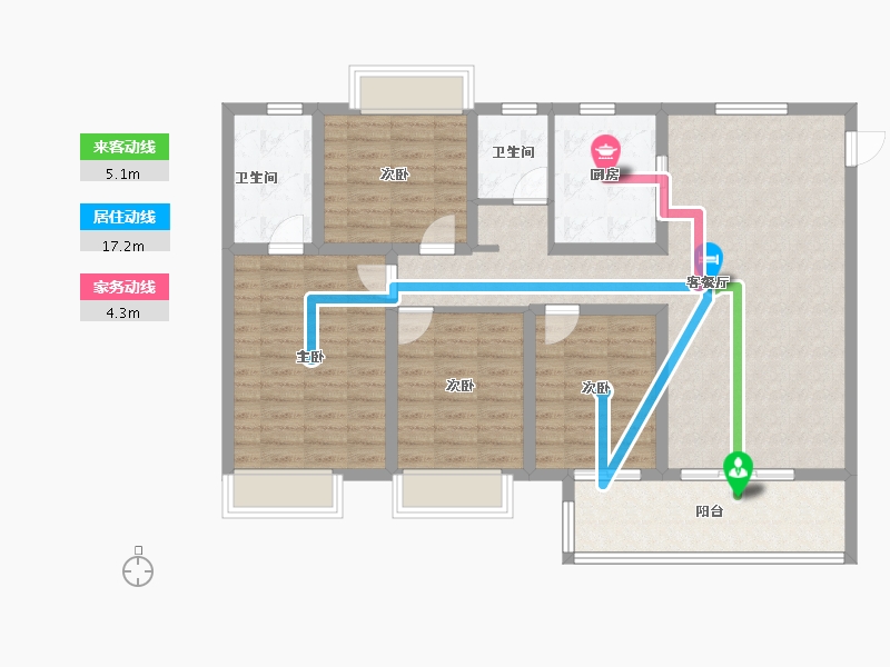 江苏省-淮安市-京师学院里-109.60-户型库-动静线