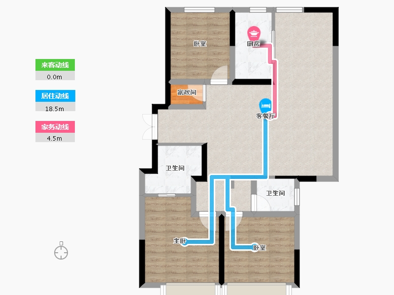 吉林省-长春市-伊河棠樾-88.51-户型库-动静线