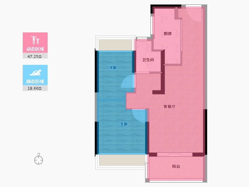 江苏省-扬州市-新能源天骄望-58.40-户型库-动静分区