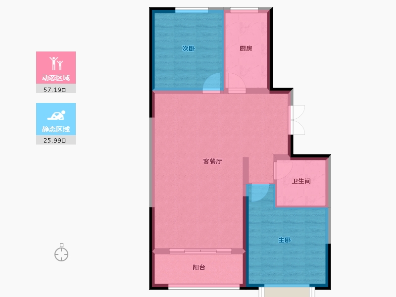 陕西省-榆林市-龙港世纪城-75.20-户型库-动静分区