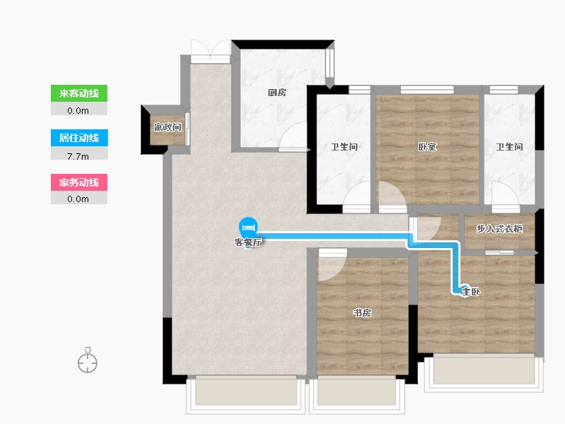 吉林省-长春市-伊河棠樾-74.98-户型库-动静线