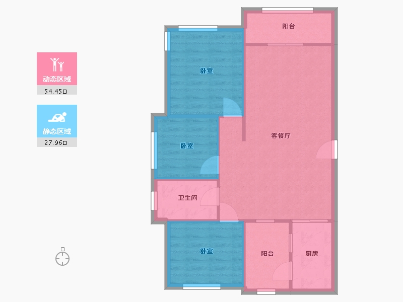 广东省-惠州市-旺东国际广场(惠阳天虹商场)-70.18-户型库-动静分区