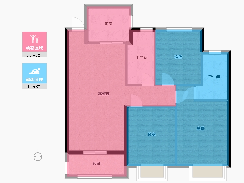 江苏省-连云港市-金辉·优步花园一期-86.00-户型库-动静分区