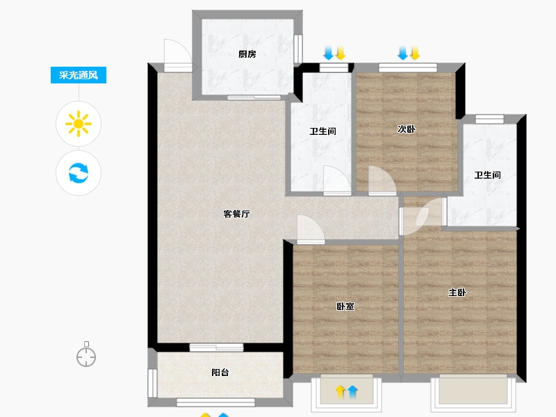 江苏省-连云港市-金辉·优步花园一期-86.00-户型库-采光通风