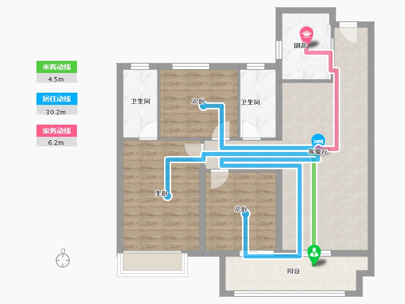 江苏省-淮安市-京师学院里-88.80-户型库-动静线