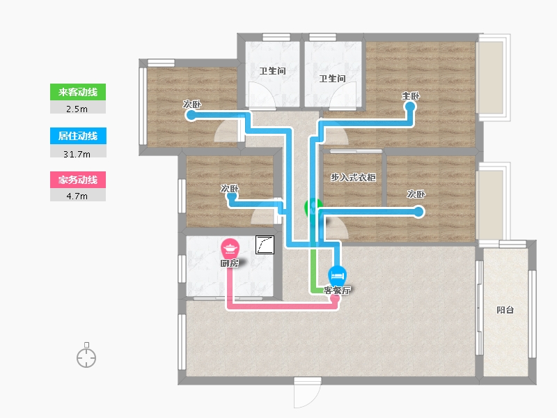 福建省-漳州市-漳州大唐世家-95.00-户型库-动静线