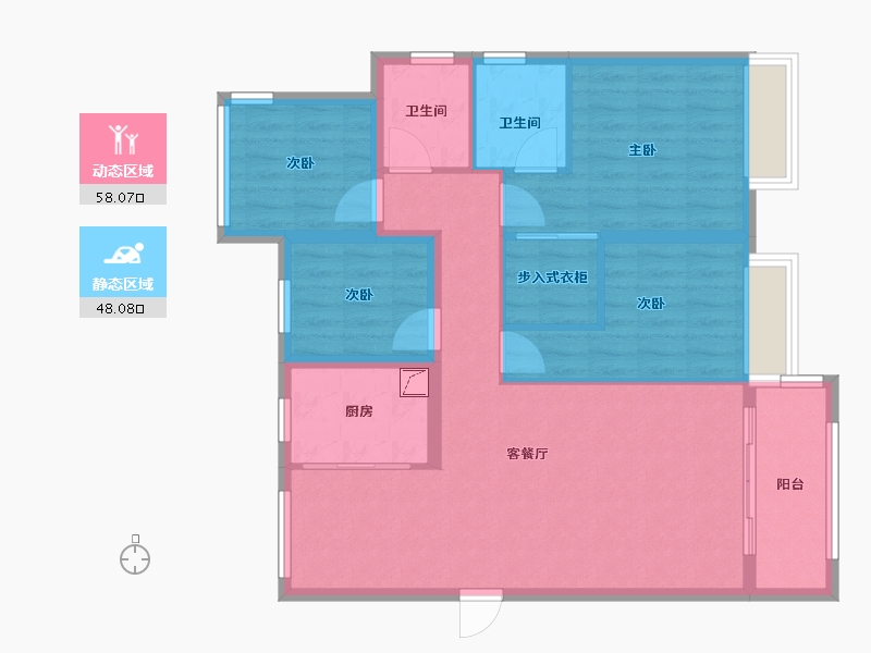 福建省-漳州市-漳州大唐世家-95.00-户型库-动静分区