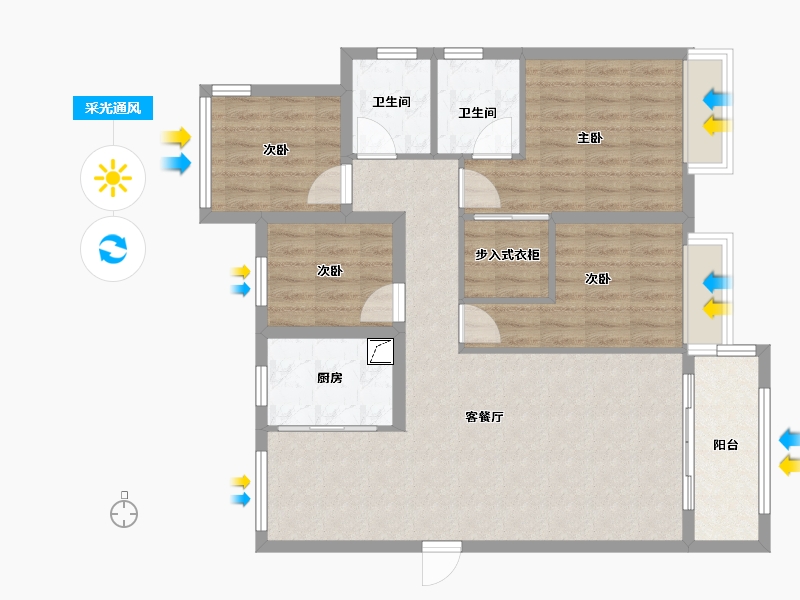 福建省-漳州市-漳州大唐世家-95.00-户型库-采光通风