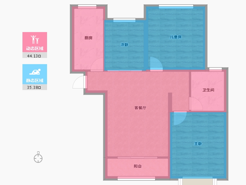 河北省-保定市-长城家园幸福玖里-71.20-户型库-动静分区