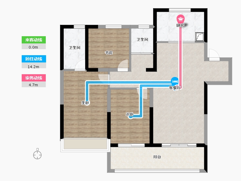 陕西省-咸阳市-陕建·渭水朝阳-101.43-户型库-动静线