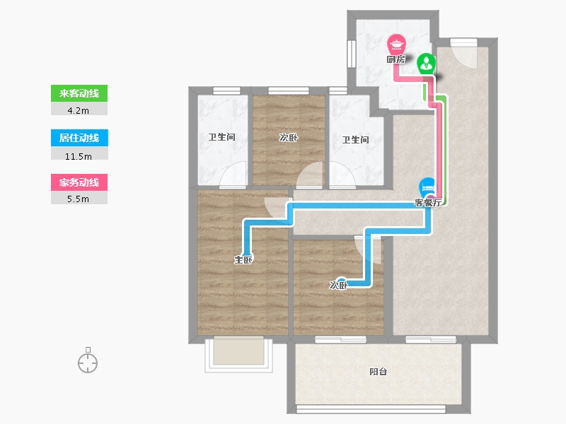 福建省-宁德市-建发书香府邸-72.00-户型库-动静线