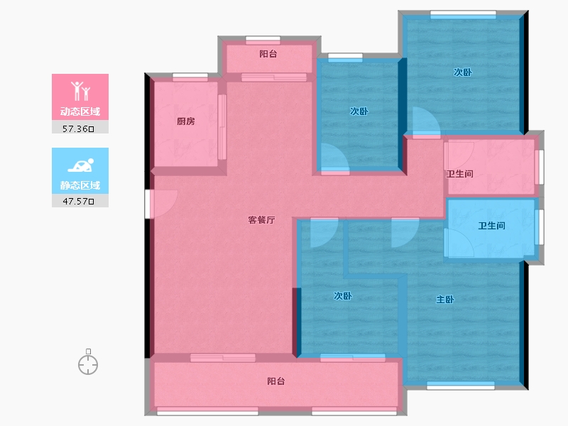 福建省-三明市-美岭·新澜湾-92.96-户型库-动静分区