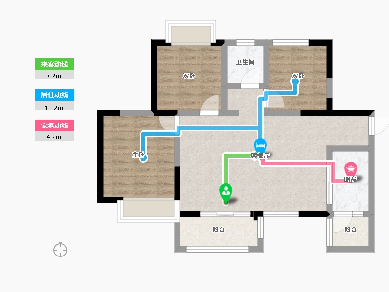 四川省-成都市-天和凤凰郡-69.07-户型库-动静线