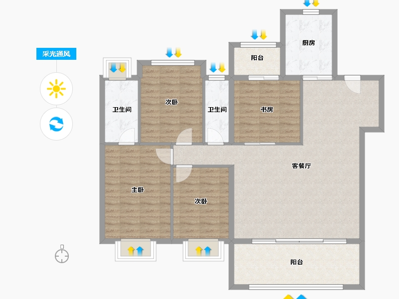 福建省-宁德市-建发书香府邸-116.00-户型库-采光通风