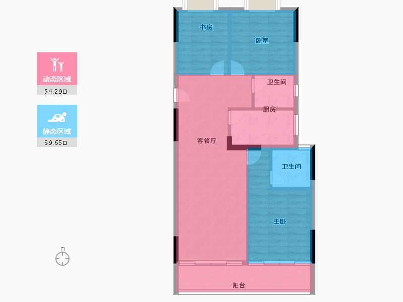 湖北省-武汉市-恺德瑜园-85.60-户型库-动静分区