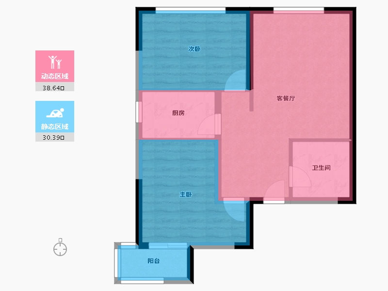 河北省-保定市-朝阳花园A区-61.88-户型库-动静分区