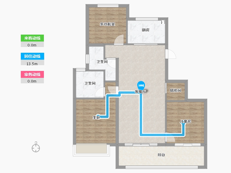 江苏省-南京市-万科中山都会揽境-95.21-户型库-动静线