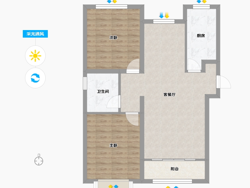 河北省-保定市-长城家园幸福玖里-71.20-户型库-采光通风