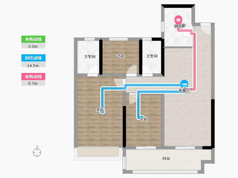 江苏省-淮安市-洪泽碧桂园江山府-95.20-户型库-动静线