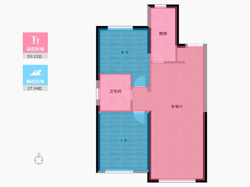 吉林省-长春市-万科城-69.54-户型库-动静分区