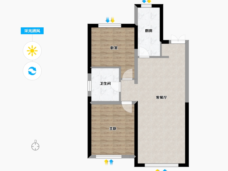 吉林省-长春市-万科城-69.54-户型库-采光通风