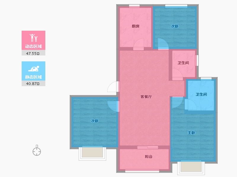 上海-上海市-大名城映园Ⅱ期-78.24-户型库-动静分区