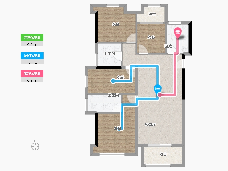 福建省-三明市-美岭·新澜湾-87.06-户型库-动静线