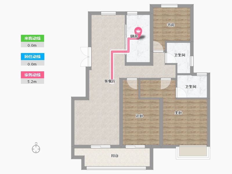 江苏省-淮安市-明发金色水岸-92.00-户型库-动静线