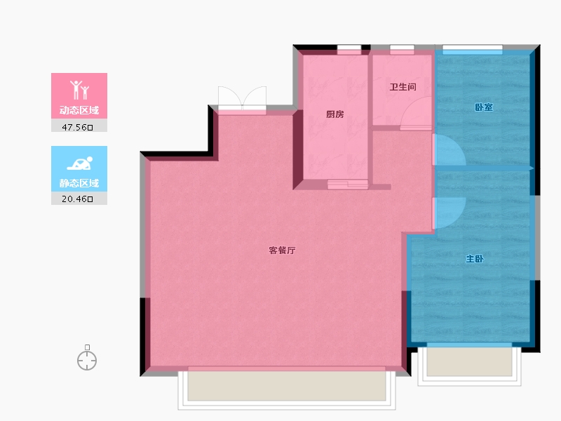 吉林省-长春市-伊河棠樾-61.64-户型库-动静分区