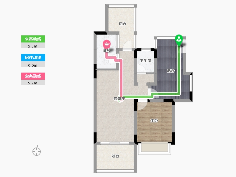 四川省-攀枝花市-普达阳光国际康养度假区-68.72-户型库-动静线