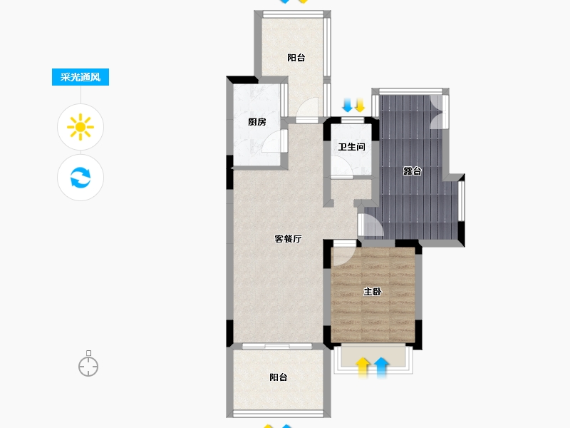 四川省-攀枝花市-普达阳光国际康养度假区-68.72-户型库-采光通风