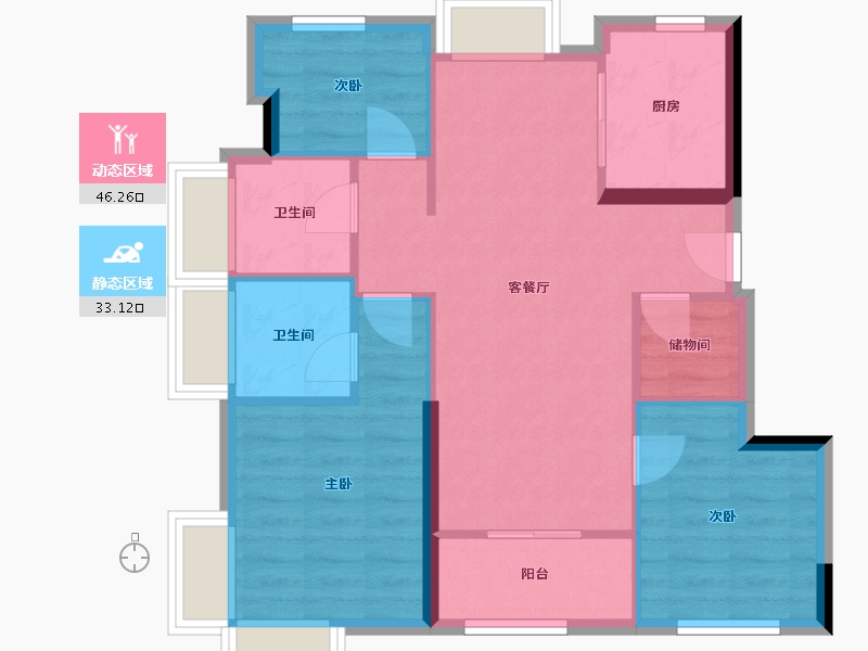 福建省-厦门市-建发文澜春晓-71.12-户型库-动静分区