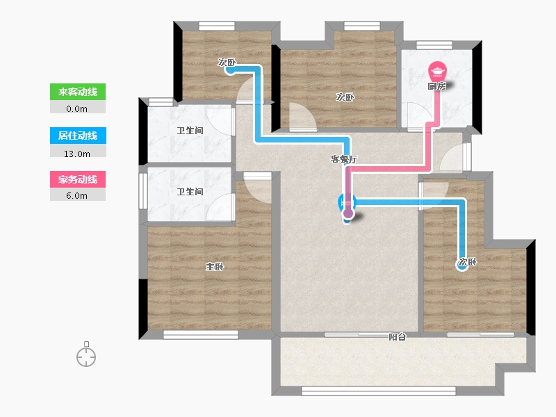 福建省-三明市-美岭·新澜湾-82.96-户型库-动静线