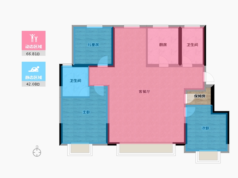 天津-天津市-万达·自在澜湾-100.54-户型库-动静分区