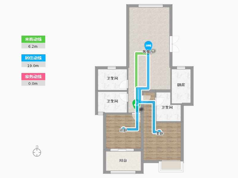 浙江省-宁波市-河姆景苑二期-83.20-户型库-动静线