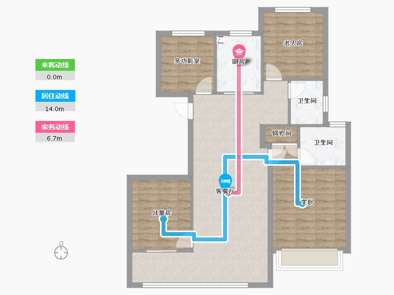 江苏省-南京市-万科中山都会揽境-96.00-户型库-动静线