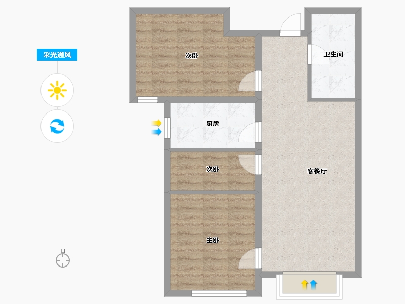 河北省-保定市-长城家园幸福玖里-71.20-户型库-采光通风