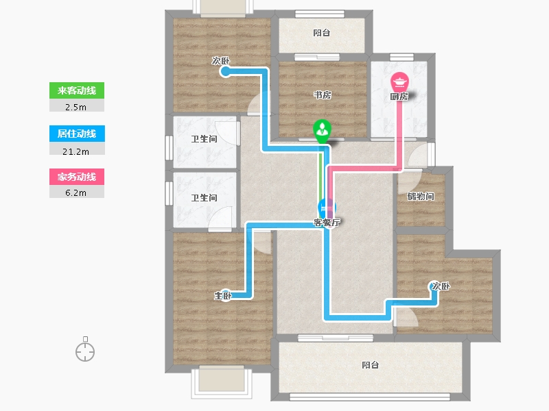 福建省-宁德市-建发书香府邸-98.41-户型库-动静线