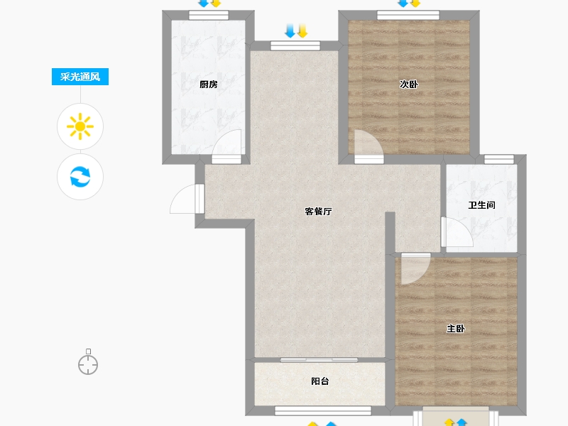 河北省-保定市-长城家园幸福玖里-71.20-户型库-采光通风