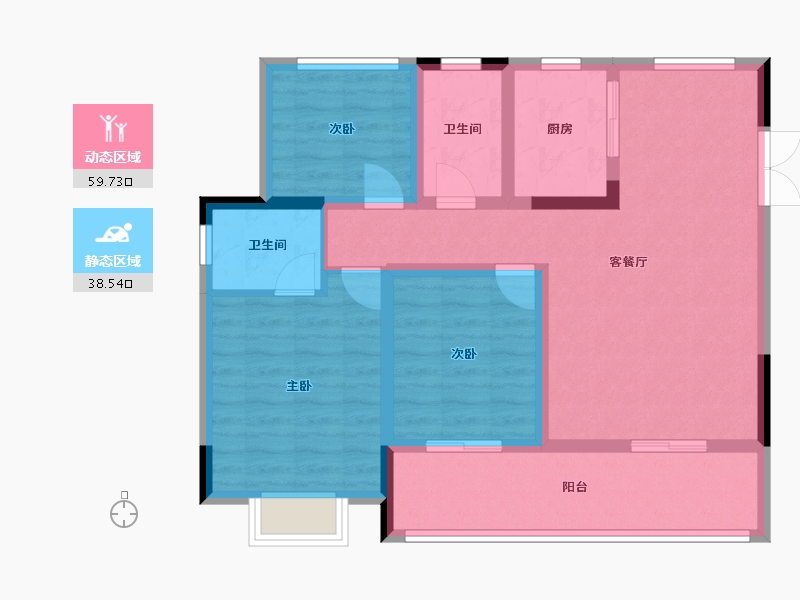 四川省-自贡市-公园锦华-87.21-户型库-动静分区