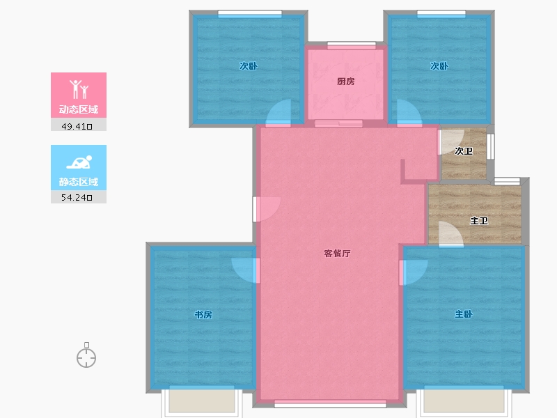 北京-北京市-中海兴叁號院-101.78-户型库-动静分区